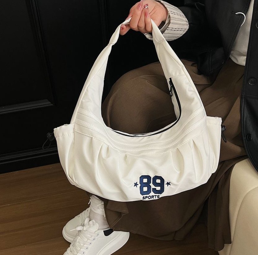 Beyaz Baskılı Spor Kadın Çanta - Görsel 2