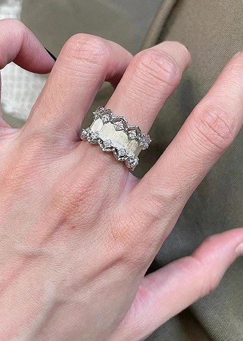 Beyaz Parıltılı Kadın Yüzük Seti - Görsel 4