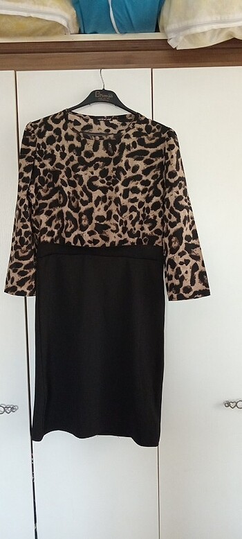 l Beden Leopar elbise