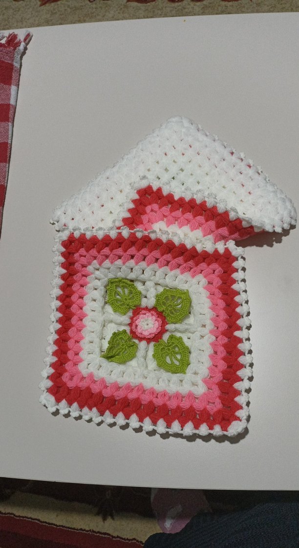 R2 katlı renkli El Örgüsü Banyo lifi - Görsel 2