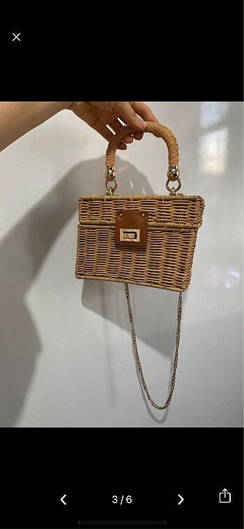 Zara Zara hasır rattan çanta
