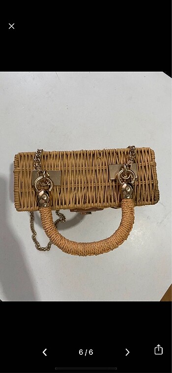 Beden camel Renk Zara hasır rattan çanta