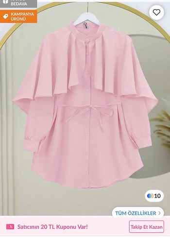 Pembe Volanlı gömlek
