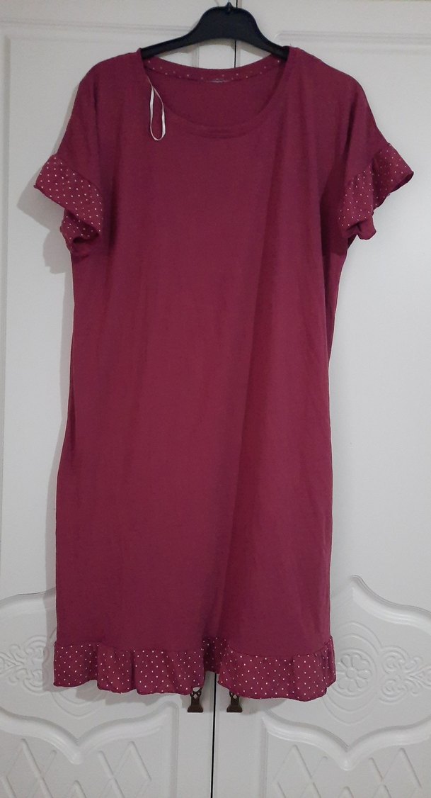 Bordo Hamile ve Emzirme Gecelik - Görsel 2