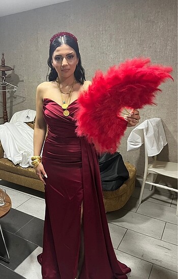 Diğer Bordo Abiye Elbise Kına Özel Gün