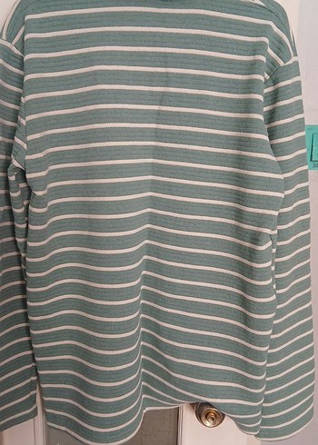 Original Penguin Gri Çizgili Erkek Triko V Yaka Kazak