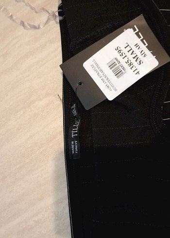 Çizgili Pilili Siyah Midi büstiyer - Görsel 3