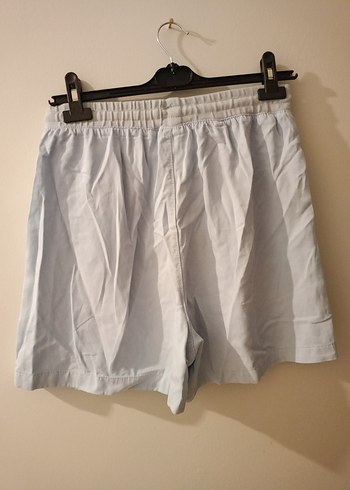 Bej Kemerli Kadın Keten Mini Şort - Görsel 4