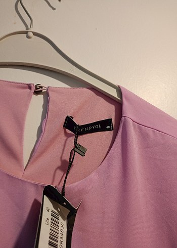 Pembe Kısa Kollu Fırfırlı Kadın elbise - Görsel 2