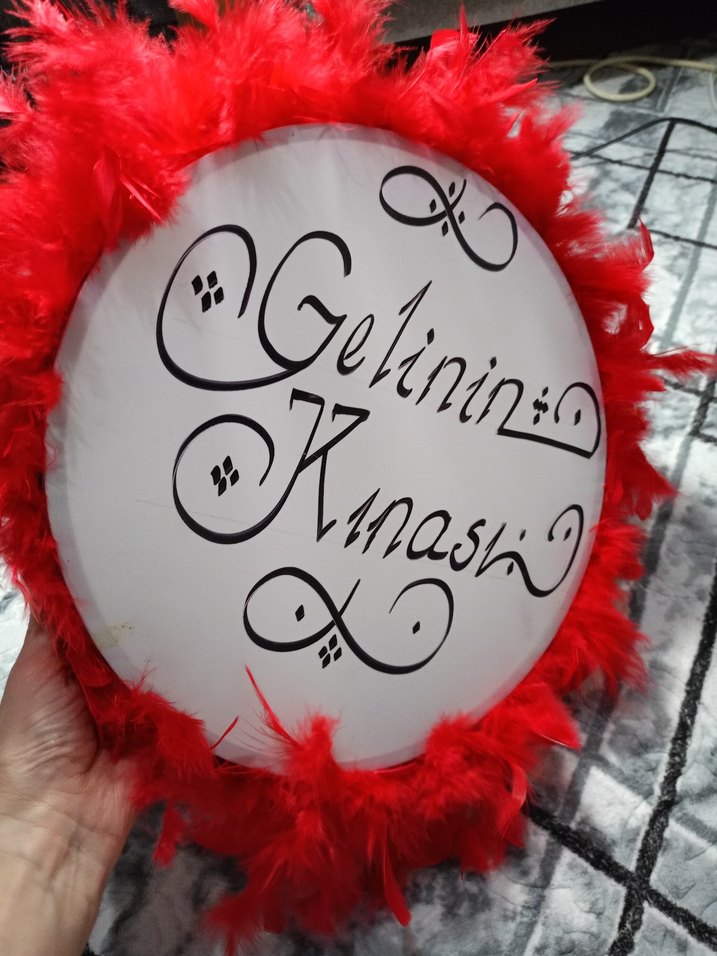 Gelin Kınası Yazılı tef - Görsel 5