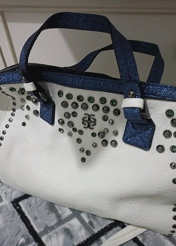 Sokak Stili Beyaz Deri Kadın Çanta - Görsel 3