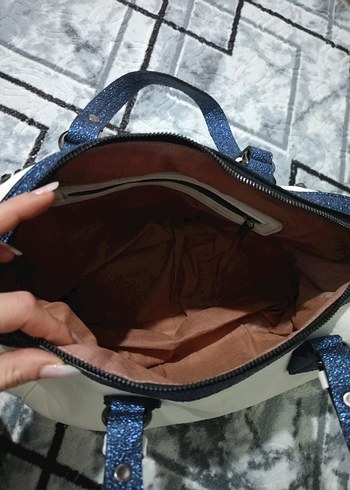 Sokak Stili Beyaz Deri Kadın Çanta - Görsel 6