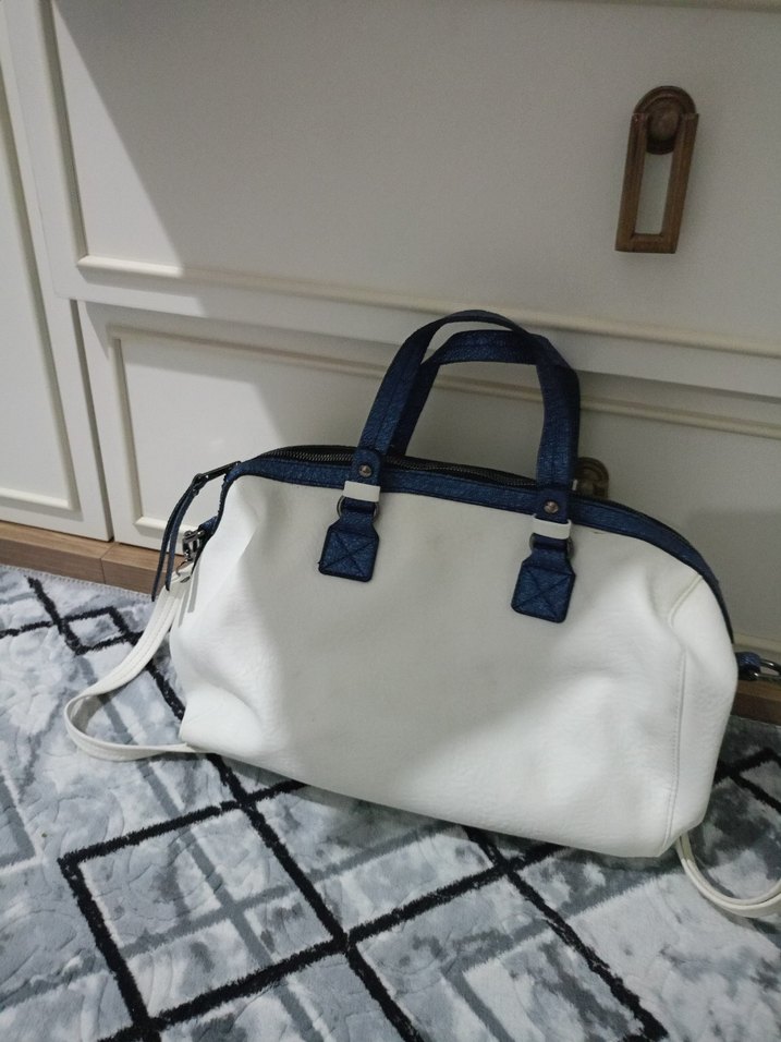 Sokak Stili Beyaz Deri Kadın Çanta - Görsel 5