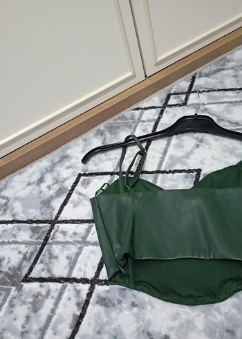 Yeşil Yılan Desenli Mini Straplez Büstiyer - Görsel 2