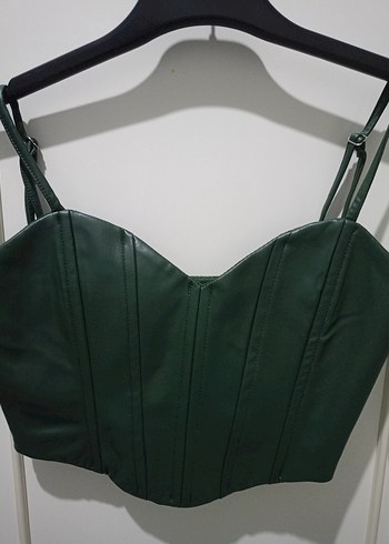 Yeşil Yılan Desenli Mini Straplez Büstiyer - Görsel 3