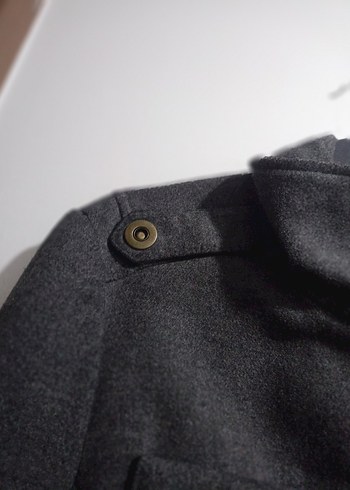 Gri Düğmeli Kadın Ceket - Görsel 4