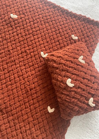 Kahverengi Örgü Çocuk Battaniyesi - Görsel 6