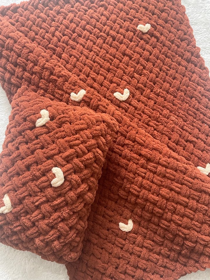 Kahverengi Örgü Çocuk Battaniyesi - Görsel 5