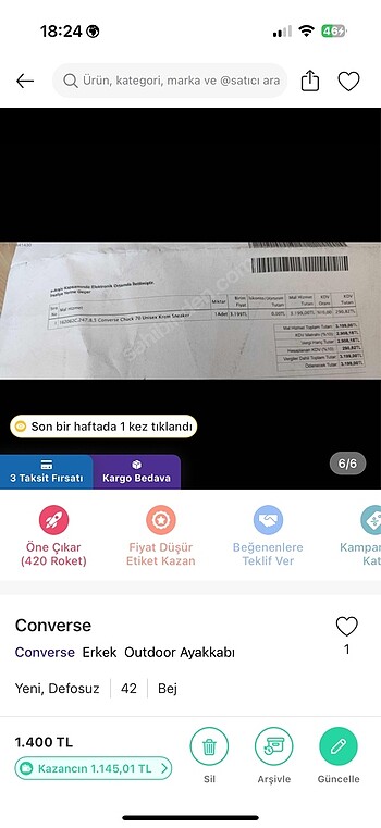 42 Beden ten rengi Renk Converse sneaker