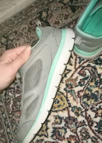 Gri Bağcıklı Sketchers Spor Ayakkabı - Görsel 5
