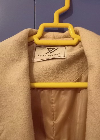 Krem Rengi Uzun Kadın Kaban - Görsel 3