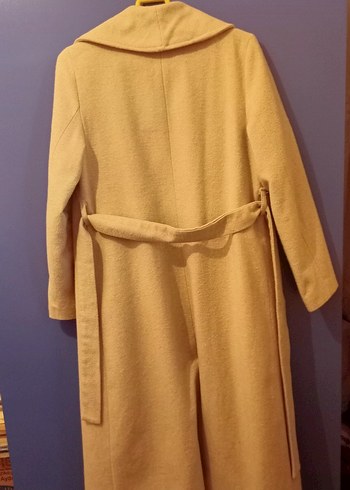 Krem Rengi Uzun Kadın Kaban - Görsel 5