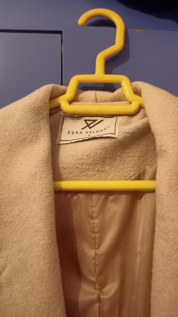 Krem Rengi Uzun Kadın Kaban - Görsel 3