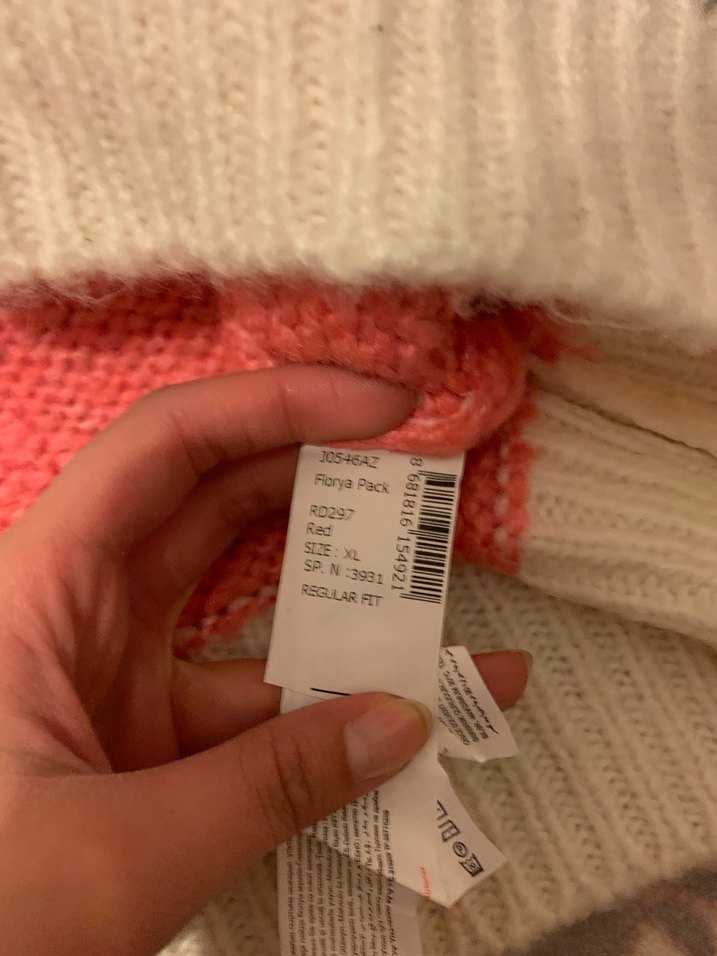 Renkli Triko Boğazlı Kadın Kazak - Görsel 4