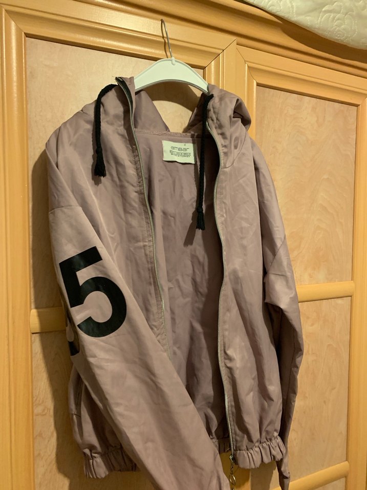 Bej Midi Kadın Ceket, Fermuarlı, Rahat Kesim - Görsel 2