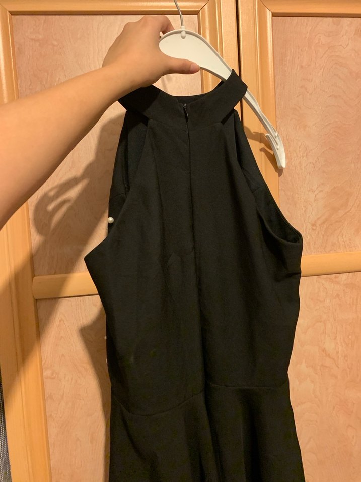 Uzun Siyah Boncuk İşlemeli Abiye Elbise - Görsel 3