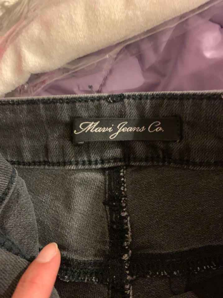 Nakışlı Gri Midi Kot Şort - Görsel 2