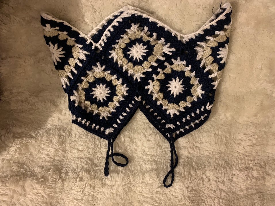 Nakışlı Kadın Örgü Crop Top - Görsel 2