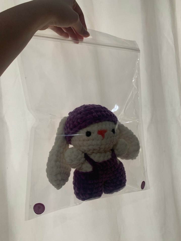 Mor Pastel Peluş Tavşan Oyuncak - Görsel 3