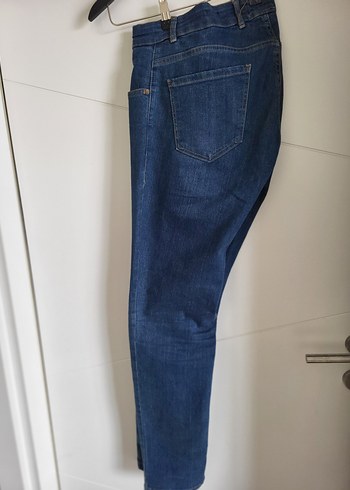 Parlak Lacivert Midi Denim Pantolon