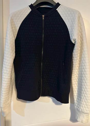ZARA kapitone Bomber Ceket Siyah Beyaz -M Beden