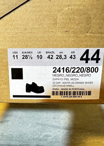 Zara Hakiki Deri Ayakkabı - SIFIR - 44 - Görsel 6