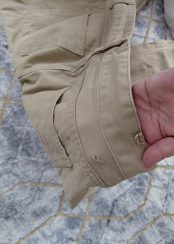 Bej Kadın Keten Kemerli Bol Kesim Pantolon - Görsel 2