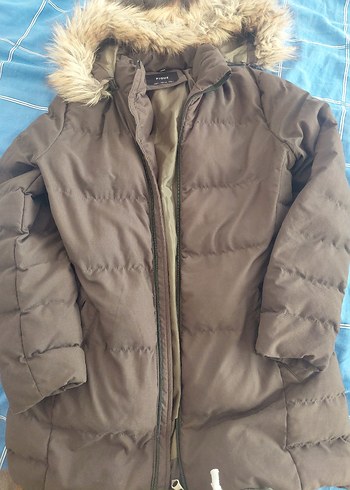 Kürk Detaylı Kadın Kahverengi Midi Kaban - Görsel 2