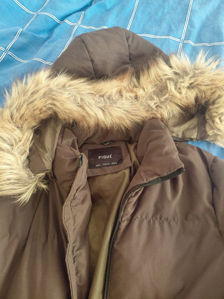 Kürk Detaylı Kadın Kahverengi Midi Kaban - Görsel 3