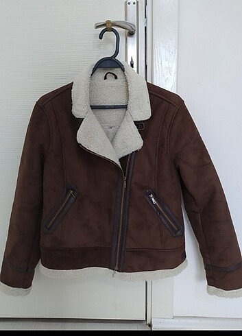 Kürklü biker mont