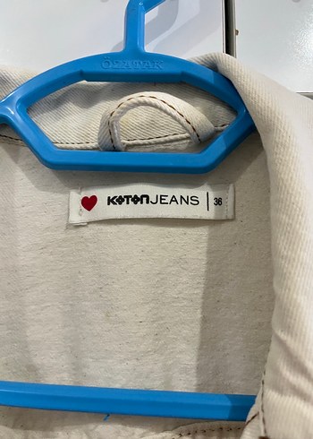 Koton Düğmeli Beyaz Denim Kadın Ceket
