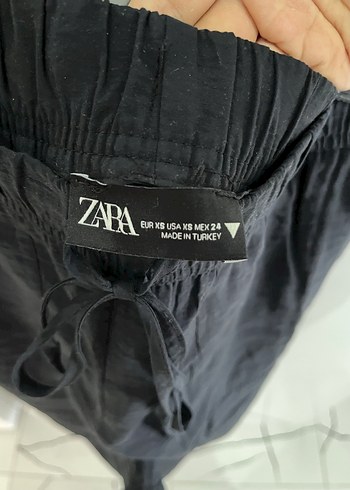 Zara Siyah Rahat Keten Kadın Pantolon