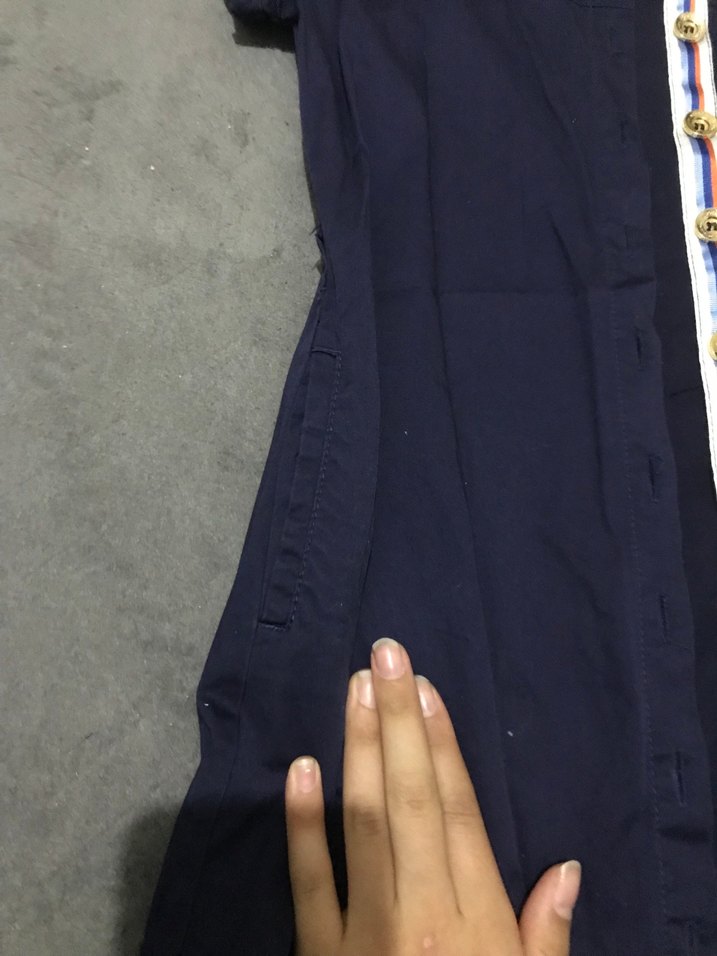 Düğmeli Uzun Kollu Mavi Çocuk elbise - Görsel 5