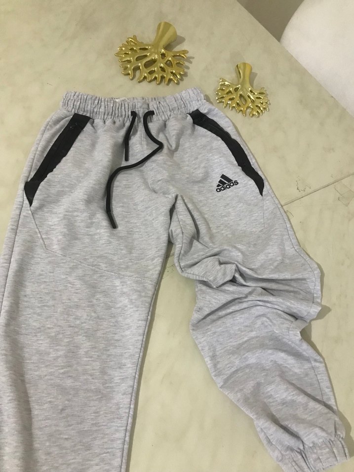 Adidas Gri Fermuarlı  Eşofman Altı - Görsel 2