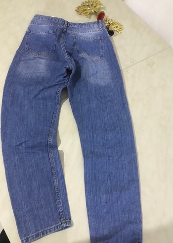 Gri Mavi Rahat Kesim Kadın Kot Pantolon - Görsel 6