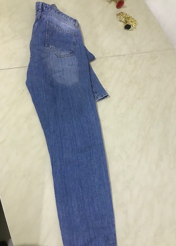 Gri Mavi Rahat Kesim Kadın Kot Pantolon - Görsel 7