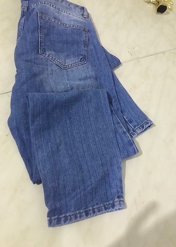 Gri Mavi Rahat Kesim Kadın Kot Pantolon - Görsel 5