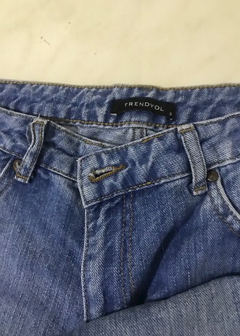 Gri Mavi Rahat Kesim Kadın Kot Pantolon - Görsel 2