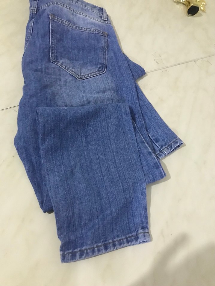 Gri Mavi Rahat Kesim Kadın Kot Pantolon - Görsel 5