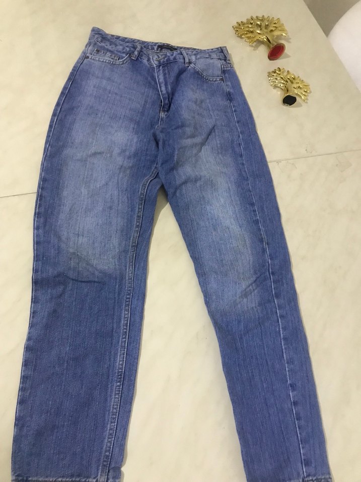 Gri Mavi Rahat Kesim Kadın Kot Pantolon - Görsel 3